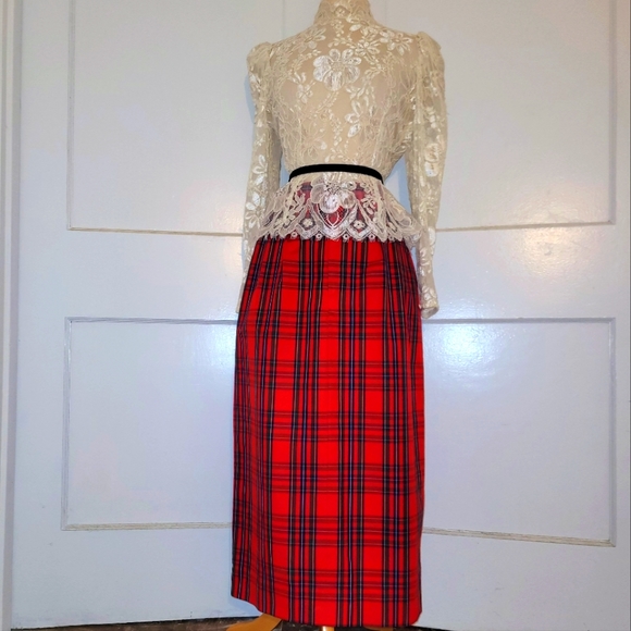 Ralph Lauren tartan plaid midi skirt - Picture 2 of 7